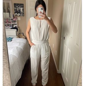 White Sleeveless Jumpsuit